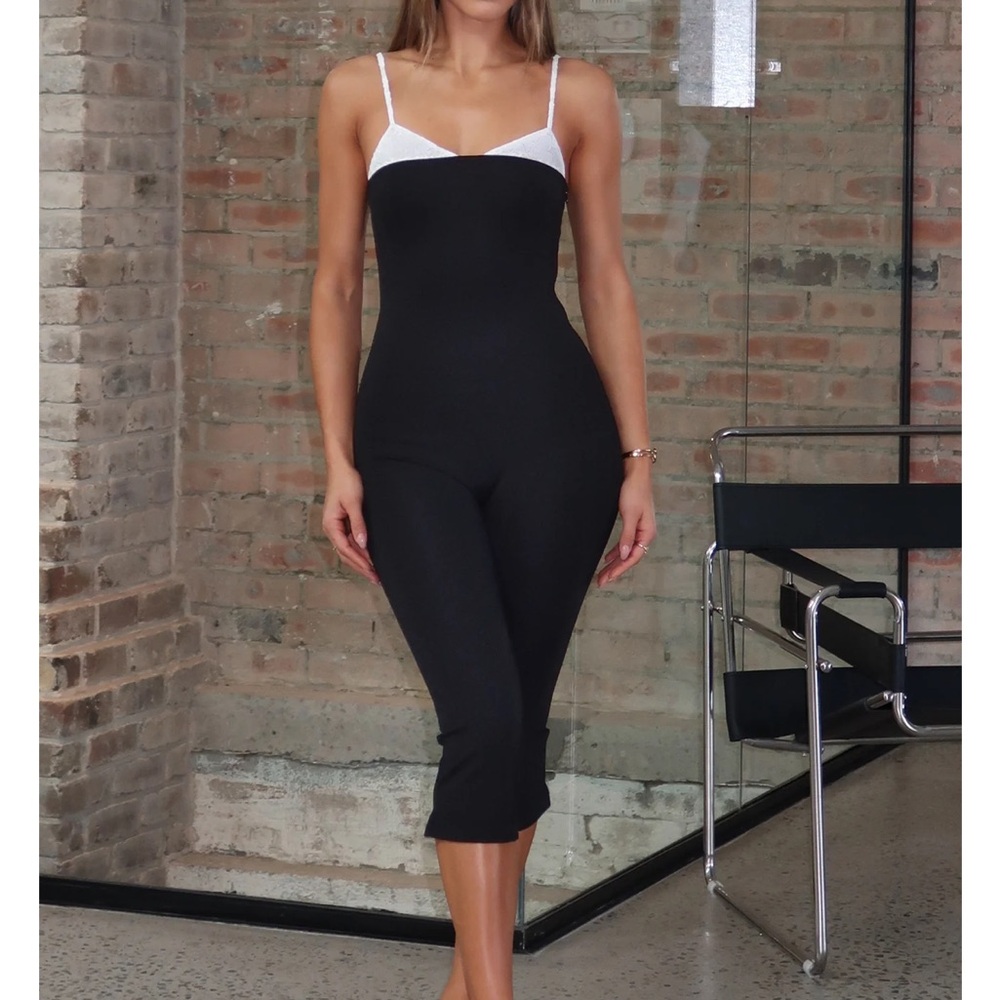 Black Capri Jumpsuit - Size XS